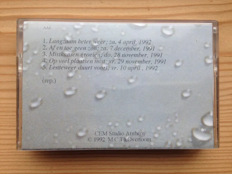 Achterstevoren ingesproken weerberichten op audio cassette, achterstevoren afgespeeld