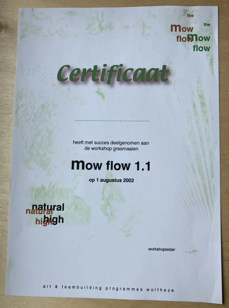 Mow flow certificaat